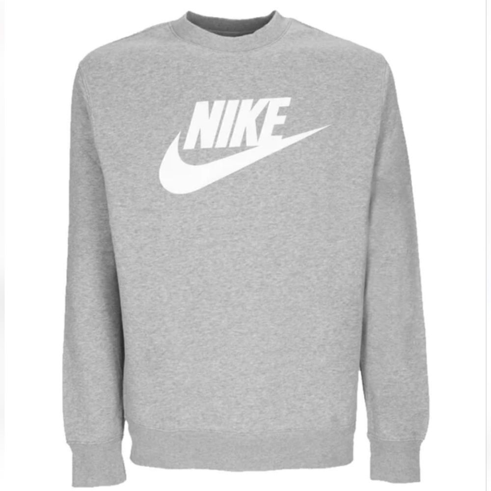 Nike Gray Sportswear Club Fleece Crew-Neck Sweatshirt For Men's Size XS